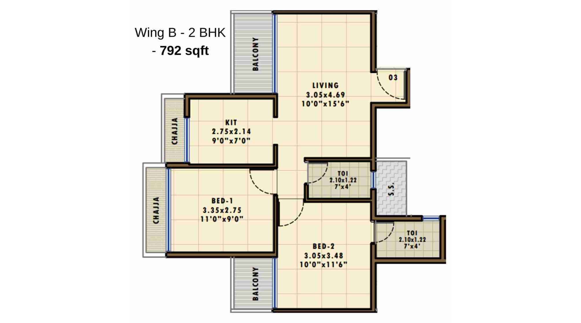 Fornax-Bhoomi-Icon-Floor-Plan-Wing-B-2-BHK-792-sqft (2)